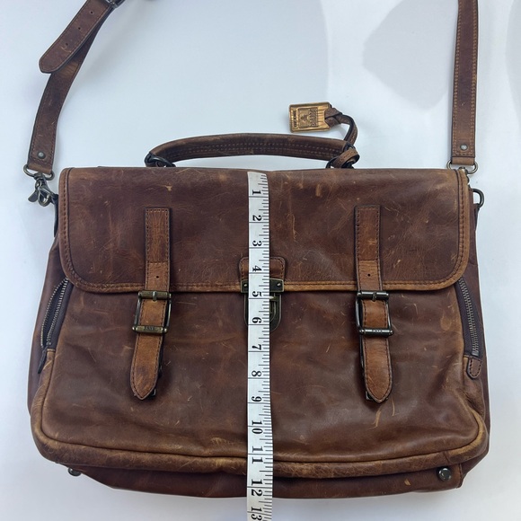Frye Brown Leather Logan Buckle Top Handle Messenger Bag N270-1 - Picture 15 of 15